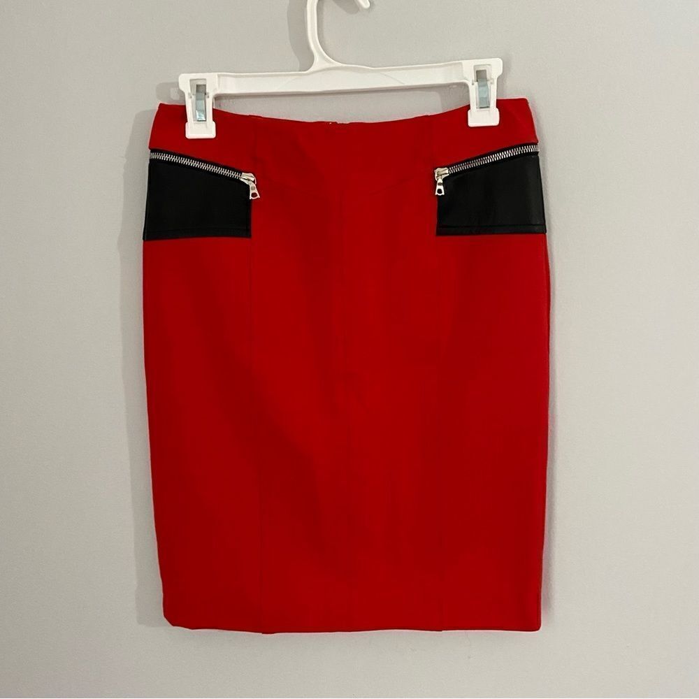 Yigal Azrouel Red Mini Pencil Skirt
